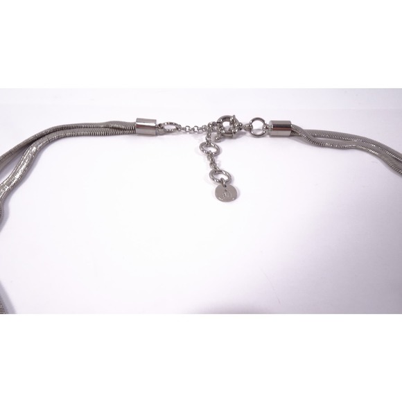 Nordstrom Something Navy Women's Silver Double Snake Y Necklace NWOT 68 - Picture 5 of 6